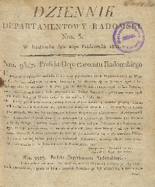 Dziennik Departamentowy Radomski, 1811, nr 3