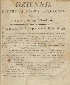 Dziennik Departamentowy Radomski, 1811, nr 4