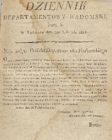 Dziennik Departamentowy Radomski, 1811, nr 5