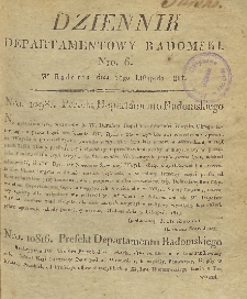 Dziennik Departamentowy Radomski, 1811, nr 6