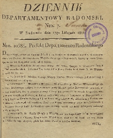 Dziennik Departamentowy Radomski, 1811, nr 7