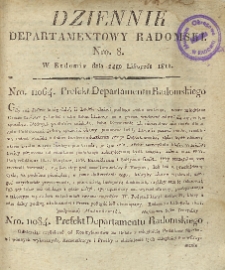 Dziennik Departamentowy Radomski, 1811, nr 8