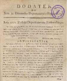 Dziennik Departamentowy Radomski, 1811, nr 9, dod.