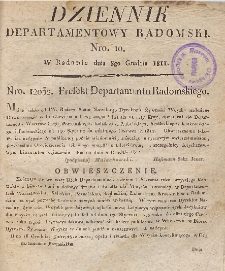Dziennik Departamentowy Radomski, 1811, nr 10