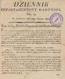 Dziennik Departamentowy Radomski, 1811, nr 12
