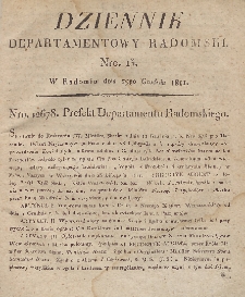 Dziennik Departamentowy Radomski, 1811, nr 13
