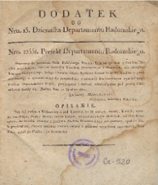 Dziennik Departamentowy Radomski, 1811, nr 13, dod.