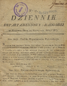 Dziennik Departamentowy Radomski, 1814, nr 17