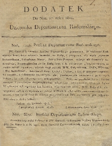 Dziennik Departamentowy Radomski, 1814, nr 17, dod.
