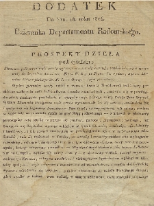 Dziennik Departamentowy Radomski, 1814, nr 18, dod.