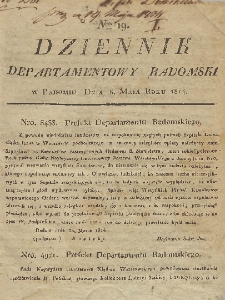 Dziennik Departamentowy Radomski, 1814, nr 19