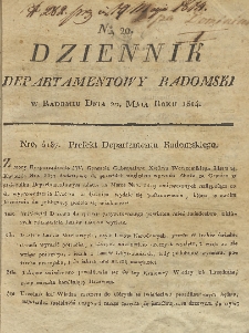 Dziennik Departamentowy Radomski, 1814, nr 20