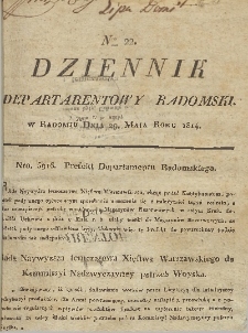 Dziennik Departamentowy Radomski, 1814, nr 22