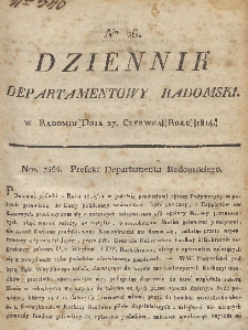Dziennik Departamentowy Radomski, 1814, nr 26
