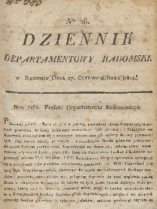 Dziennik Departamentowy Radomski, 1814, nr 26