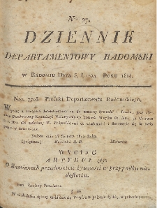 Dziennik Departamentowy Radomski, 1814, nr 27