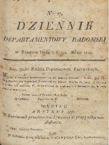 Dziennik Departamentowy Radomski, 1814, nr 27
