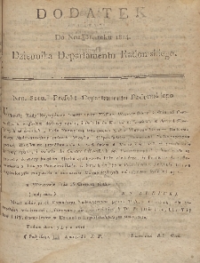 Dziennik Departamentowy Radomski, 1814, nr 31, dod.