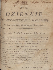 Dziennik Departamentowy Radomski, 1814, nr 33