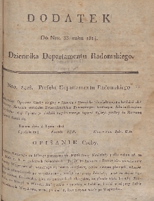 Dziennik Departamentowy Radomski, 1814, nr 33, dod.