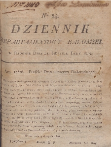 Dziennik Departamentowy Radomski, 1814, nr 34