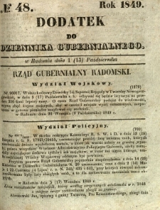 Dodatek do Dziennika Gubernialnego, 1849, nr 48