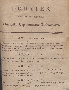 Dziennik Departamentowy Radomski, 1814, nr 35, dod.