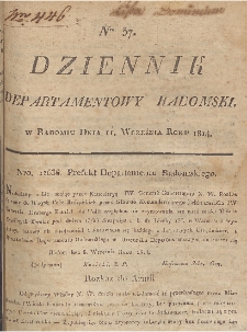 Dziennik Departamentowy Radomski, 1814, nr 37