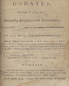 Dziennik Departamentowy Radomski, 1814, nr 38, dod.