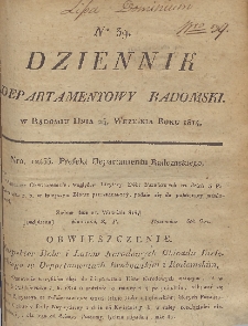 Dziennik Departamentowy Radomski, 1814, nr 39