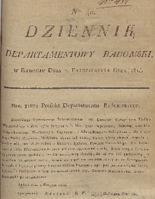 Dziennik Departamentowy Radomski, 1814, nr 40