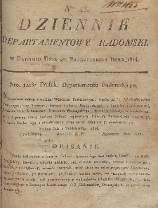 Dziennik Departamentowy Radomski, 1814, nr 43