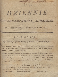 Dziennik Departamentowy Radomski, 1814, nr 45