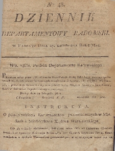 Dziennik Departamentowy Radomski, 1814, nr 48