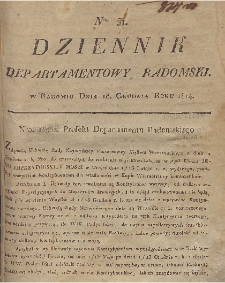 Dziennik Departamentowy Radomski, 1814, nr 51