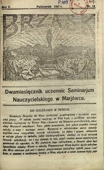 Brzask: Dwumiesięcznik uczennic Seminarium Nauczycielskiego w Mariówce, 1927, R. 5, nr 14