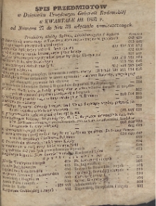 Spis Przedmiotów w Dzienniku Urzędowym Gubernii Radomskiej w kwartale III 1857 r. od numeru 27 do nr 39 włącznie zamieszczonych