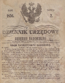Dziennik Urzędowy Gubernii Radomskiej, 1856, nr 2