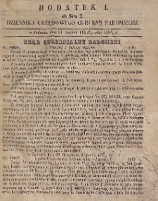 Dziennik Urzędowy Gubernii Radomskiej, 1856, nr 2, dod. I