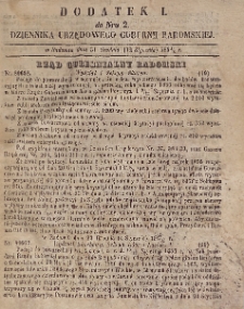 Dziennik Urzędowy Gubernii Radomskiej, 1856, nr 2, dod. I