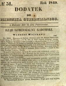 Dodatek do Dziennika Gubernialnego, 1849, nr 51
