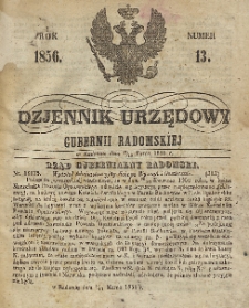 Dziennik Urzędowy Gubernii Radomskiej, 1856, nr 13