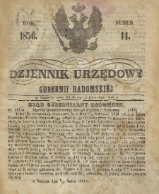 Dziennik Urzędowy Gubernii Radomskiej, 1856, nr 14