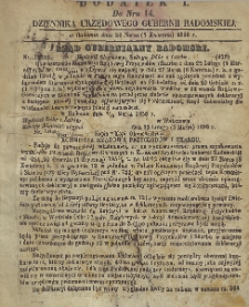 Dziennik Urzędowy Gubernii Radomskiej, 1856, nr 14, dod. I