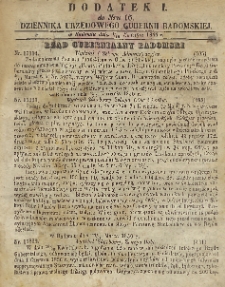 Dziennik Urzędowy Gubernii Radomskiej, 1856, nr 16, dod. I