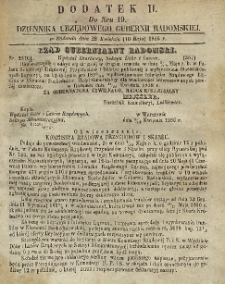 Dziennik Urzędowy Gubernii Radomskiej, 1856, nr 19, dod 2
