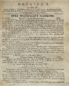 Dziennik Urzędowy Gubernii Radomskiej, 1856, nr 20, dod 1