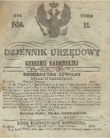 Dziennik Urzędowy Gubernii Radomskiej, 1856, nr 21