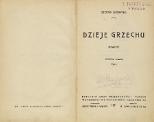 Dzieje grzechu. T. 1