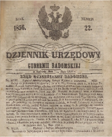 Dziennik Urzędowy Gubernii Radomskiej, 1856, nr 22